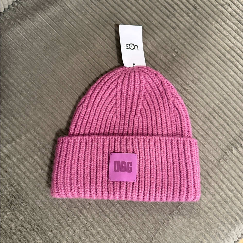 UGG Soft Pink Chunky Knit Beanie